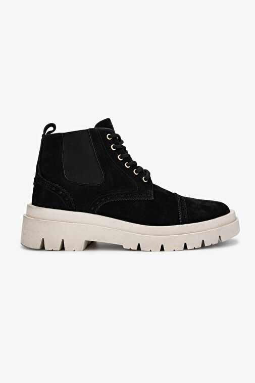 Valmenti Erkek Hakiki Deri Siyah Nubuk Casual Bot - Görsel 2