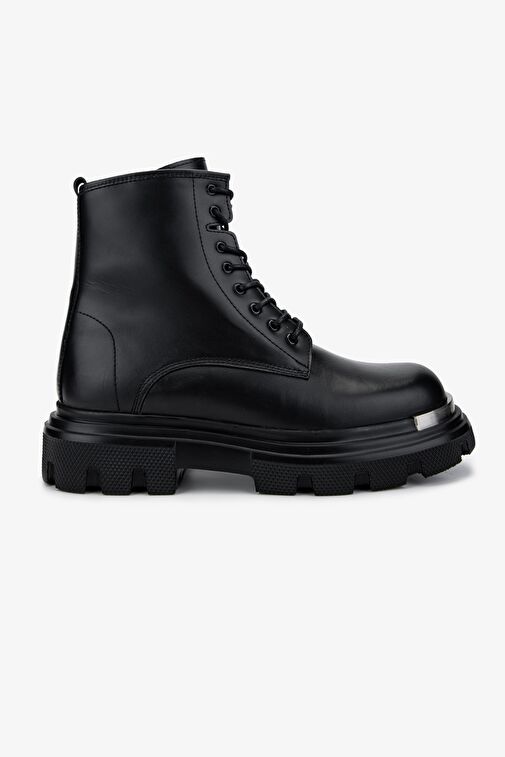 Valmenti Erkek Hakiki Deri Siyah Analin POSTAL Bot - Görsel 2