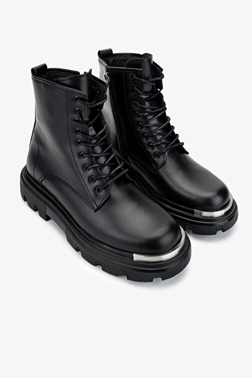 Valmenti Erkek Hakiki Deri Siyah Analin POSTAL Bot - Görsel 3