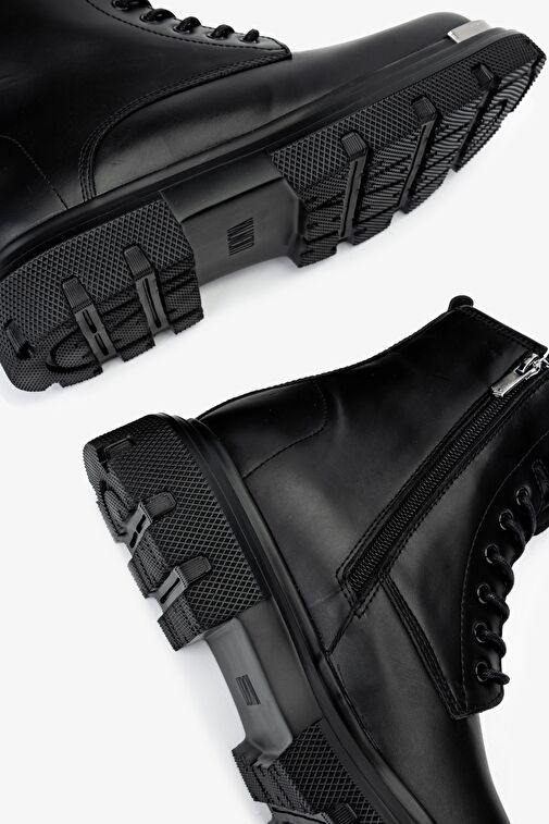 Valmenti Erkek Hakiki Deri Siyah Analin POSTAL Bot - Görsel 6