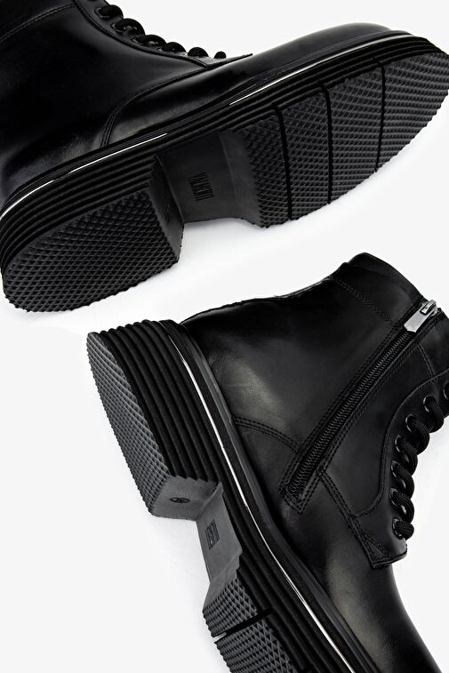 Valmenti Erkek Hakiki Deri Siyah Analin POSTAL Bot - Görsel 6