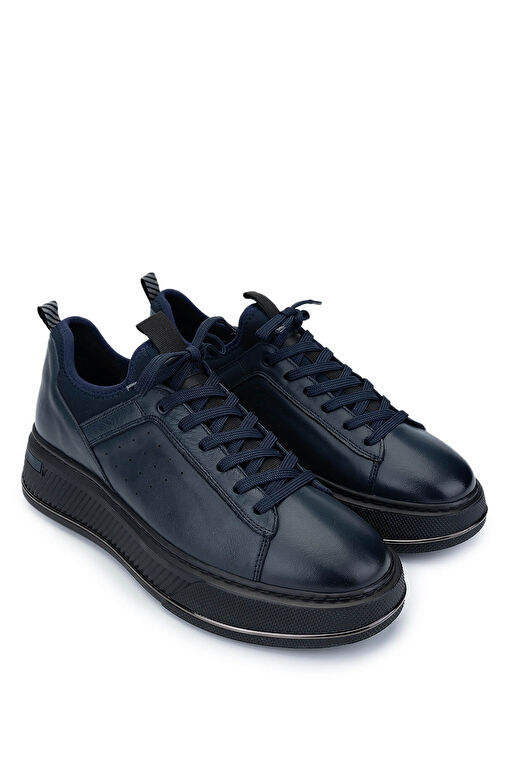 Tamer Tanca Erkek Hakiki Deri Lacivert Sneakers & Spor Ayakkabı - Görsel 3