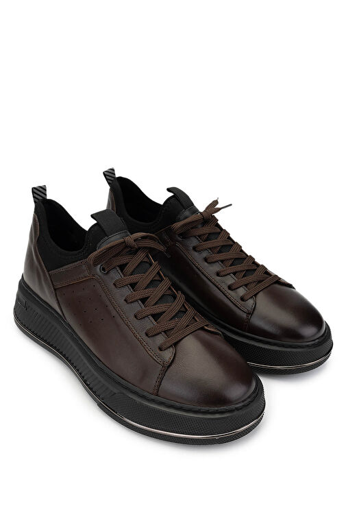 Tamer Tanca Erkek Hakiki Deri Kahverengi Sneakers & Spor Ayakkabı - Görsel 3