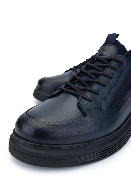 Tamer Tanca Erkek Hakiki Deri Lacivert Sneakers & Spor Ayakkabı - Görsel 4