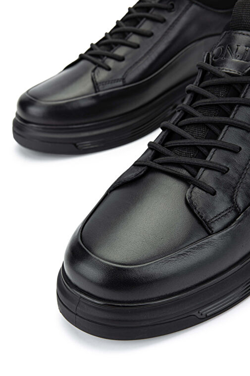 Tamer Tanca Erkek Hakiki Deri Siyah Analin Sneakers & Spor Ayakkabı - Görsel 5