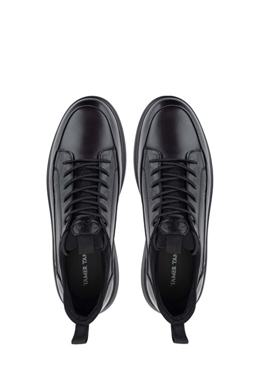 Tamer Tanca Erkek Hakiki Deri Siyah Analin Sneakers & Spor Ayakkabı - Görsel 6