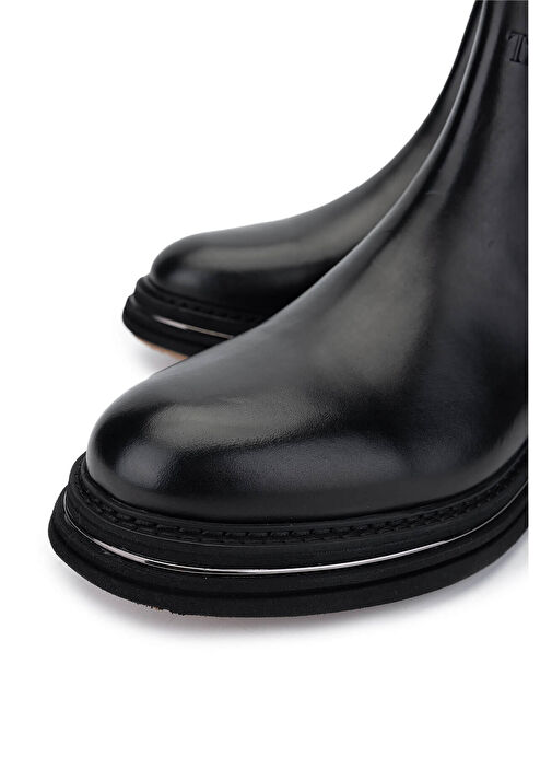 Tamer Tanca Erkek Hakiki Deri Siyah Analin Casual Bot - Görsel 4