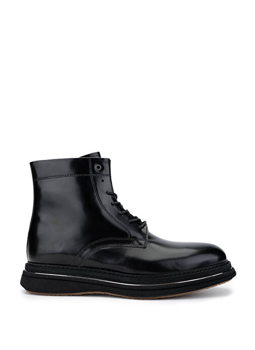 Tamer Tanca Erkek Hakiki Deri Siyah Açma Postal Bot - Görsel 2