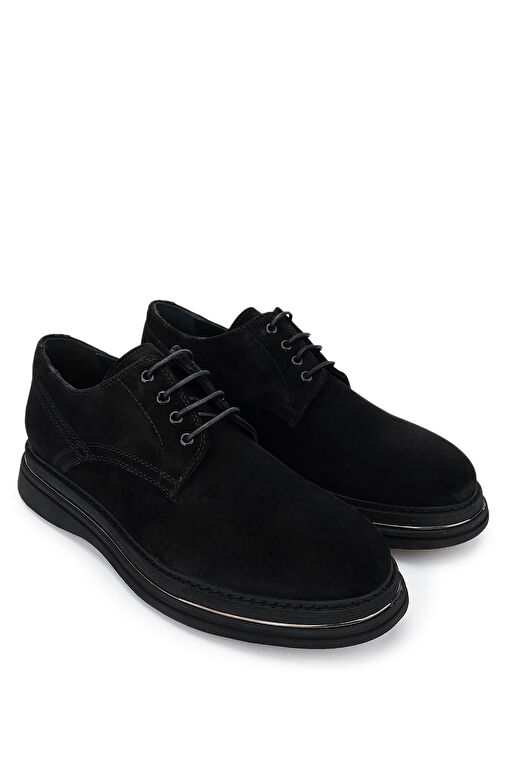 Tamer Tanca Erkek Hakiki Deri Siyah Süet Casual Ayakkabı - Görsel 3