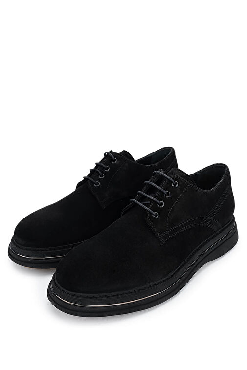 Tamer Tanca Erkek Hakiki Deri Siyah Süet Casual Ayakkabı - Görsel 6