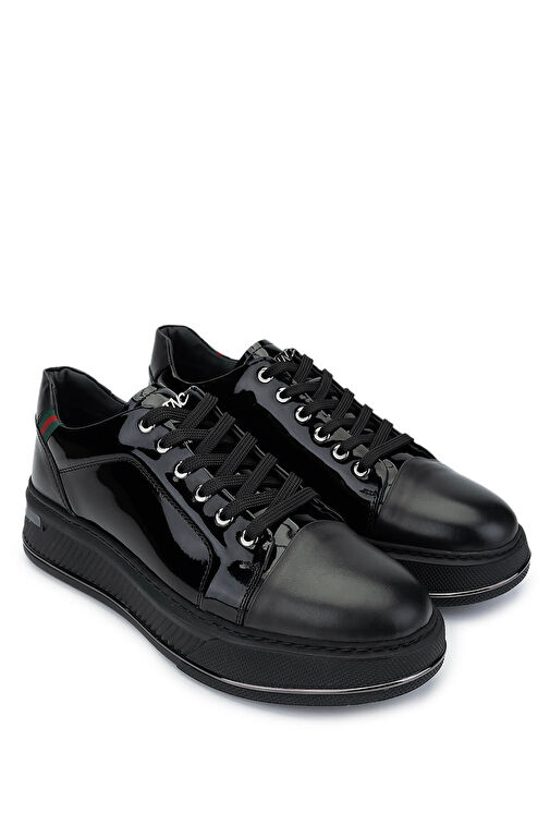Tamer Tanca Siyah Erkek Deri Sneaker 381 20551 ERK AYK SK24-25 - Görsel 3
