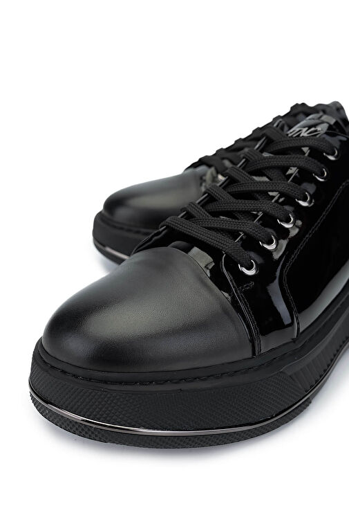 Tamer Tanca Siyah Erkek Deri Sneaker 381 20551 ERK AYK SK24-25 - Görsel 4