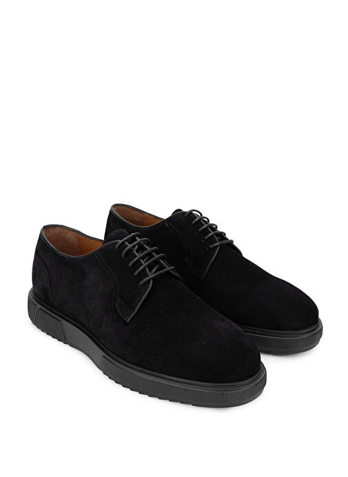 Tamer Tanca Erkek Hakiki Deri Siyah Süet Casual Ayakkabı - Görsel 3