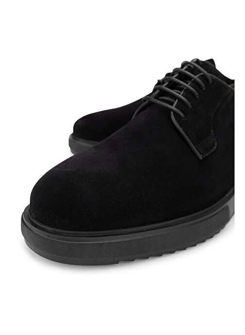 Tamer Tanca Erkek Hakiki Deri Siyah Süet Casual Ayakkabı - Görsel 4