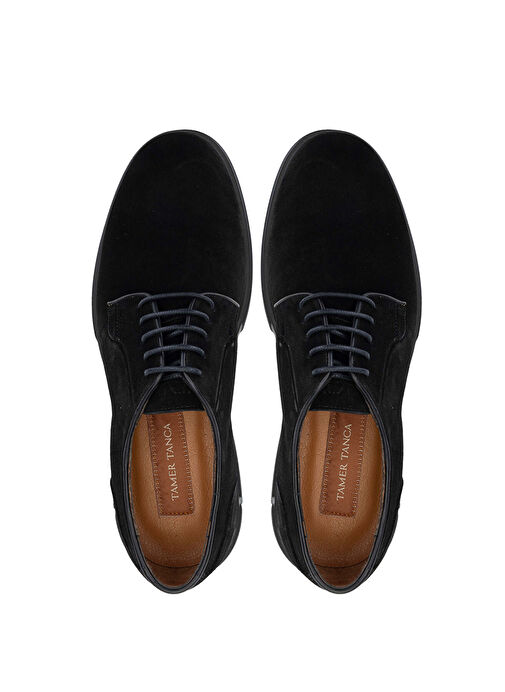 Tamer Tanca Erkek Hakiki Deri Siyah Süet Casual Ayakkabı - Görsel 6