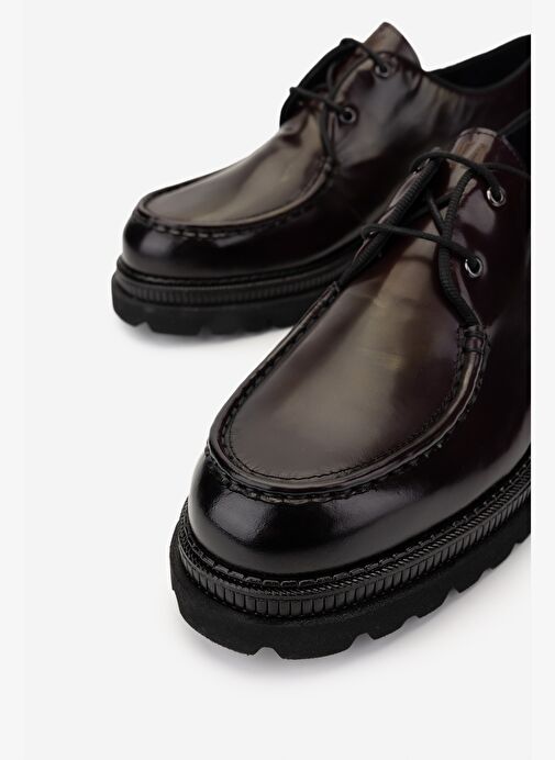 Valmenti Erkek Hakiki Deri Bordo Casual Ayakkabı - Görsel 4