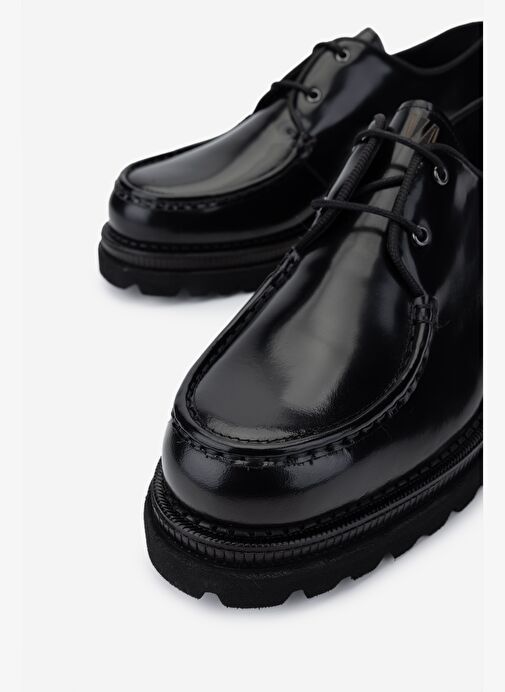 Valmenti Erkek Hakiki Deri Siyah Açma Casual Ayakkabı - Görsel 4