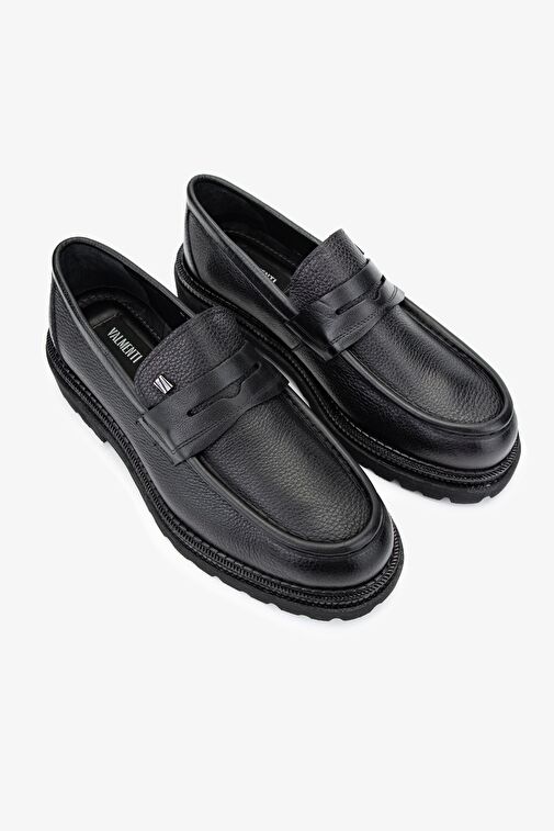 Valmenti Erkek Hakiki Deri Siyah Floter Loafer Ayakkabı - Görsel 3