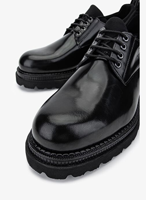 Valmenti Erkek Hakiki Deri Siyah Açma Casual Ayakkabı - Görsel 4