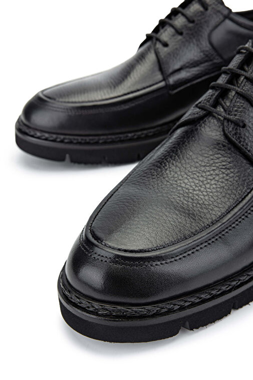Tamer Tanca Erkek Hakiki Deri Siyah Casual Ayakkabı - Görsel 5