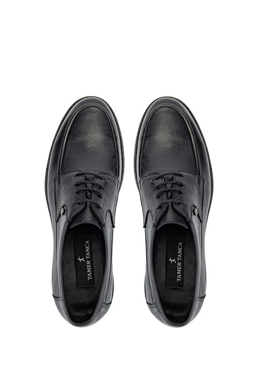 Tamer Tanca Erkek Hakiki Deri Siyah Casual Ayakkabı - Görsel 6