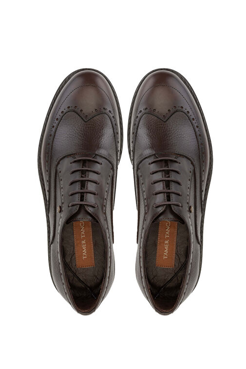 Tamer Tanca Erkek Hakiki Deri Kahverengi Casual Ayakkabı - Görsel 6
