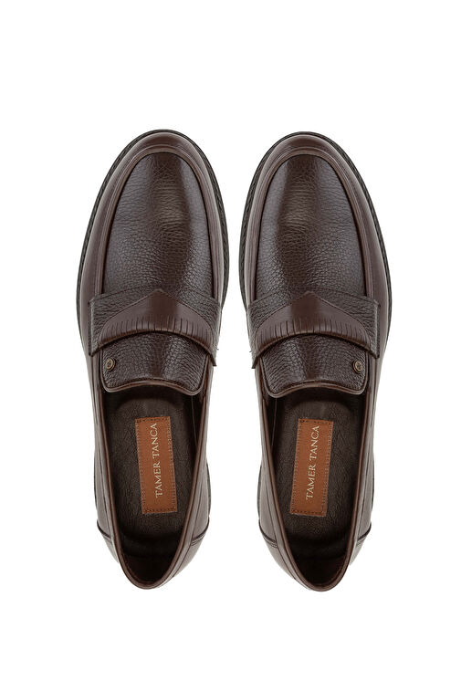 Tamer Tanca Erkek Hakiki Deri Kahverengi Loafer Ayakkabı - Görsel 6