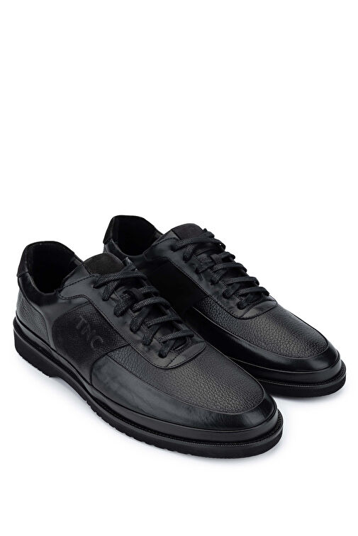 Tamer Tanca Erkek Hakiki Deri Siyah Floter Casual Ayakkabı - Görsel 3