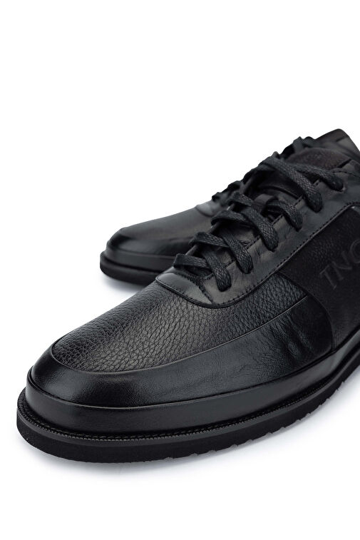 Tamer Tanca Erkek Hakiki Deri Siyah Floter Casual Ayakkabı - Görsel 4