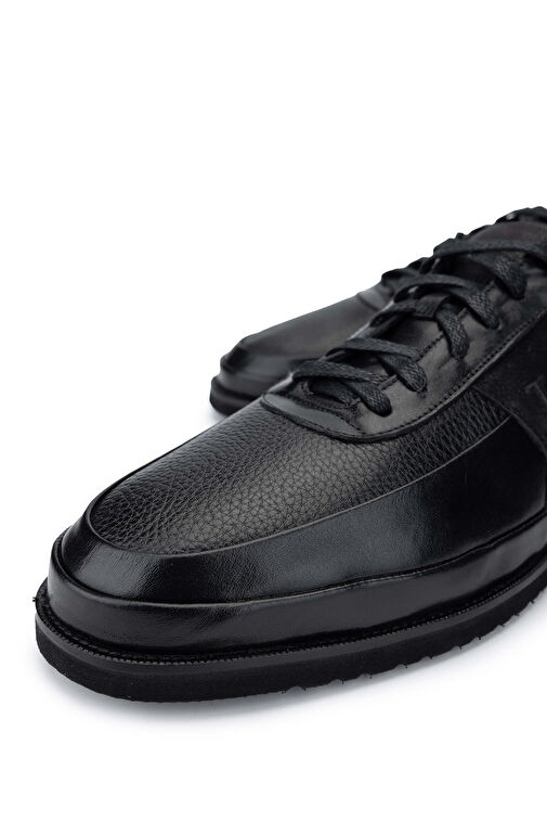 Tamer Tanca Erkek Hakiki Deri Siyah Kürklü Casual Ayakkabı - Görsel 4