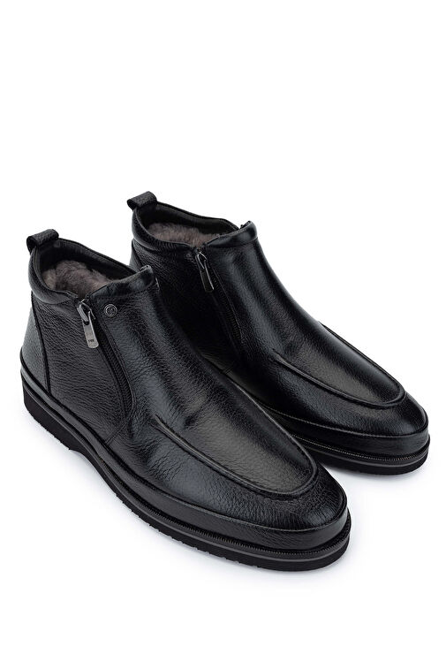 Tamer Tanca Erkek Hakiki Deri Siyah Floter Casual Bot - Görsel 3