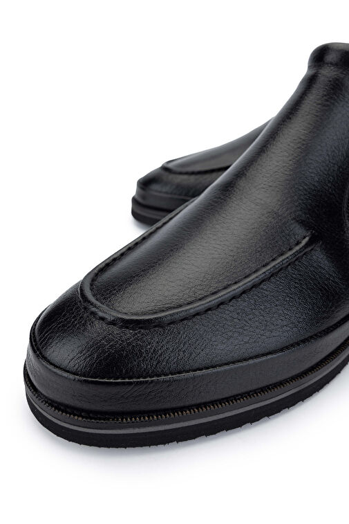 Tamer Tanca Erkek Hakiki Deri Siyah Floter Casual Bot - Görsel 4