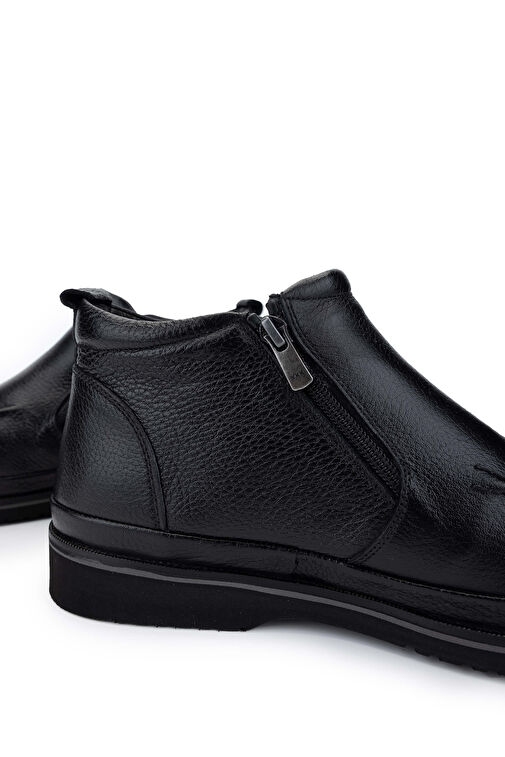 Tamer Tanca Erkek Hakiki Deri Siyah Floter Casual Bot - Görsel 5