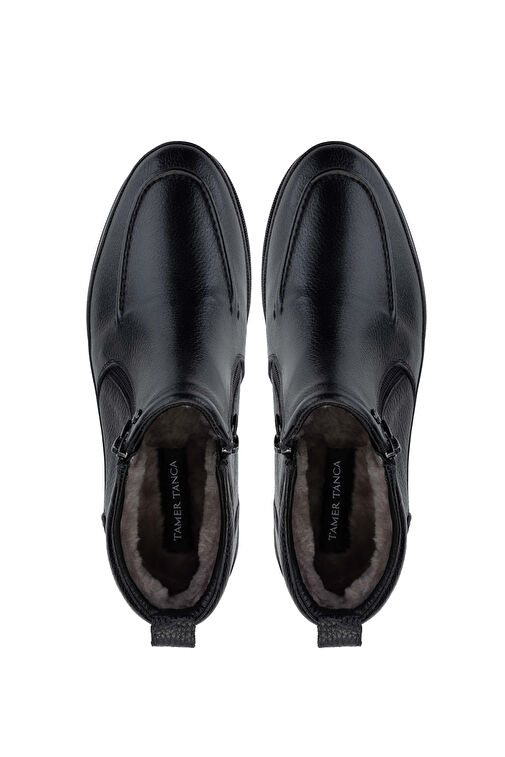 Tamer Tanca Erkek Hakiki Deri Siyah Floter Casual Bot - Görsel 7