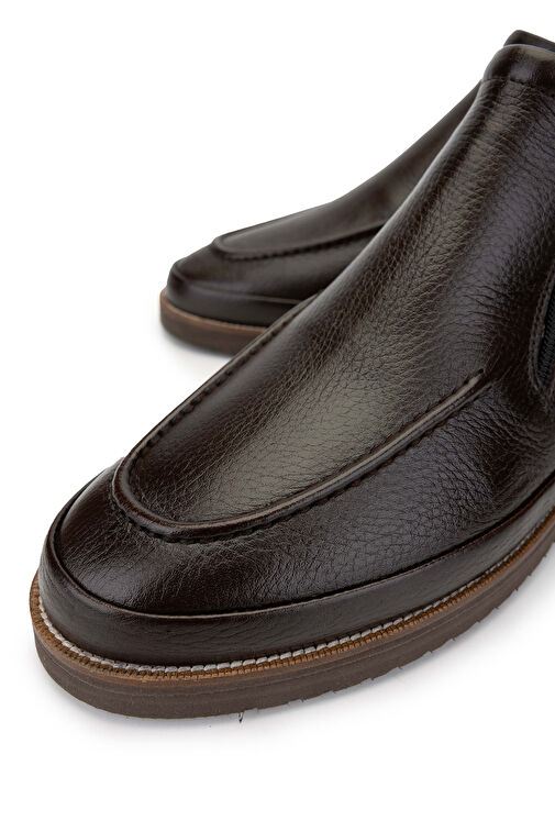 Tamer Tanca Erkek Hakiki Deri Kahverengi Casual Bot - Görsel 4