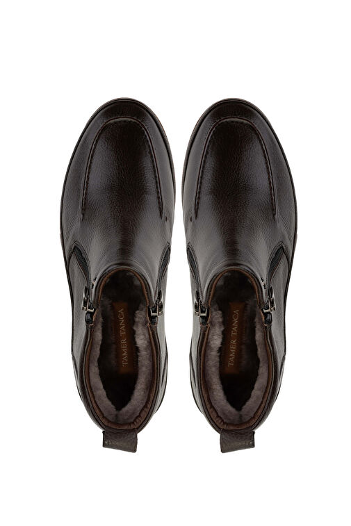 Tamer Tanca Erkek Hakiki Deri Kahverengi Casual Bot - Görsel 7