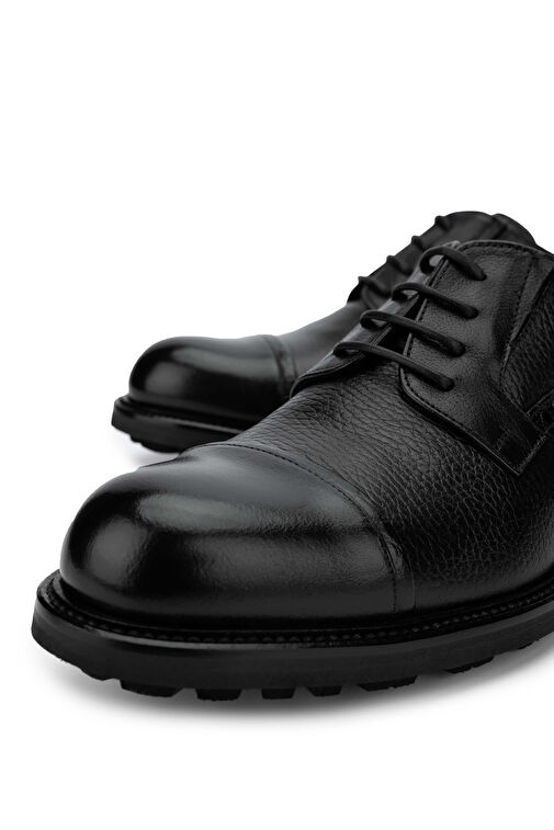 Mario Bruni Erkek Hakiki Deri Siyah Klasik Ayakkabı - Görsel 4