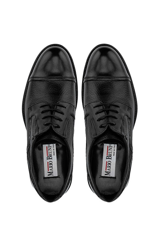 Mario Bruni Erkek Hakiki Deri Siyah Klasik Ayakkabı - Görsel 6