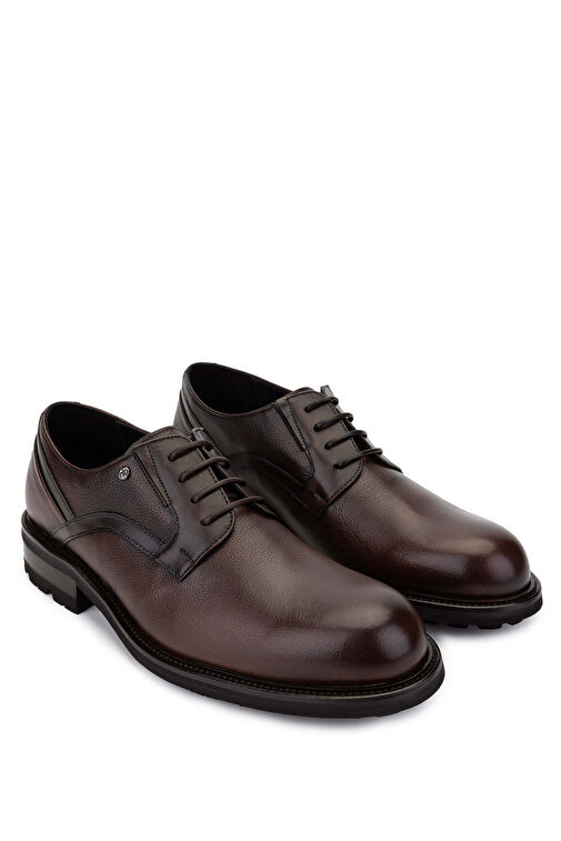 Mario Bruni Erkek Hakiki Deri Koyu Kahve Klasik Ayakkabı - Görsel 3