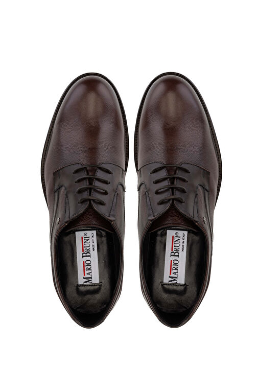 Mario Bruni Erkek Hakiki Deri Koyu Kahve Klasik Ayakkabı - Görsel 6