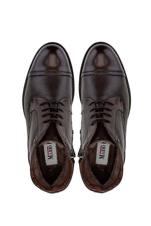 Mario Bruni Erkek Hakiki Deri Koyu Kahve Casual Bot - Görsel 7