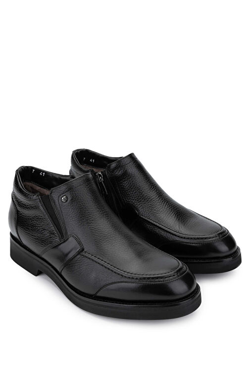 Mario Bruni Erkek Hakiki Deri Siyah Casual Bot - Görsel 3