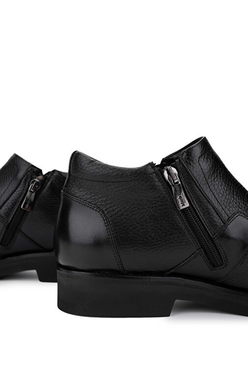 Mario Bruni Erkek Hakiki Deri Siyah Casual Bot - Görsel 5