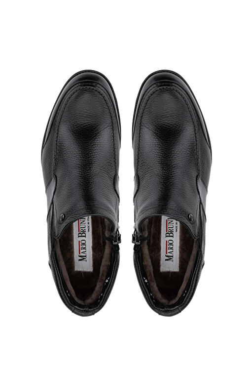 Mario Bruni Erkek Hakiki Deri Siyah Casual Bot - Görsel 7