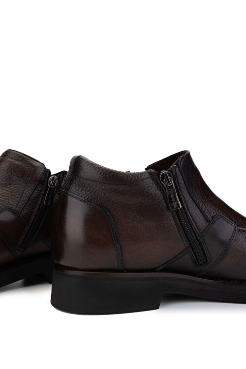 Mario Bruni Erkek Hakiki Deri Koyu Kahve Casual Bot - Görsel 5