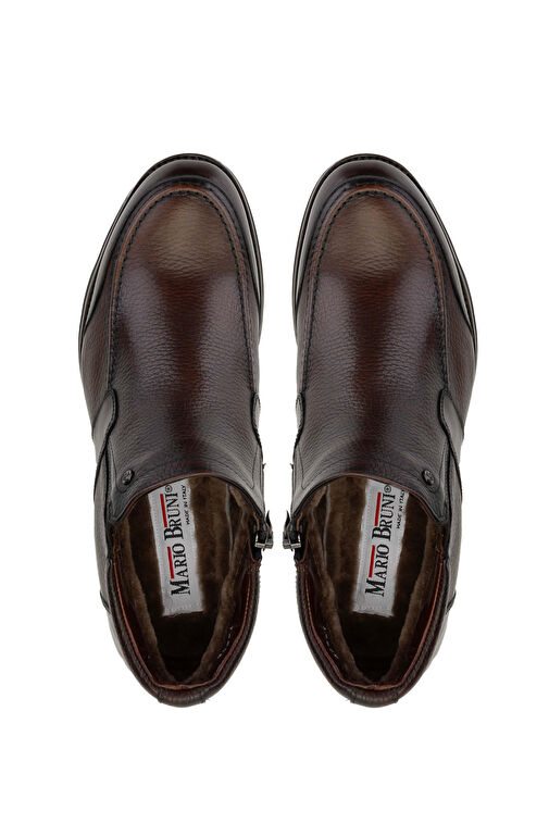 Mario Bruni Erkek Hakiki Deri Koyu Kahve Casual Bot - Görsel 7