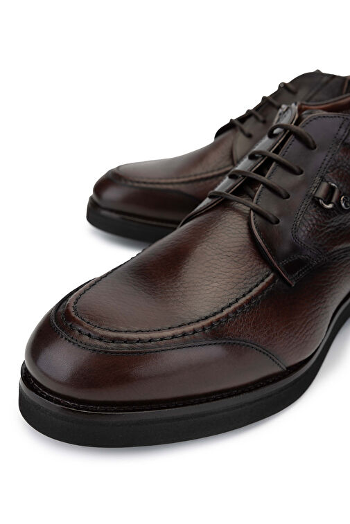 Mario Bruni Erkek Hakiki Deri Koyu Kahve Casual Bot - Görsel 4