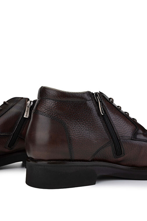 Mario Bruni Erkek Hakiki Deri Koyu Kahve Casual Bot - Görsel 5