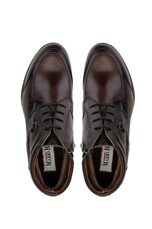 Mario Bruni Erkek Hakiki Deri Koyu Kahve Casual Bot - Görsel 7