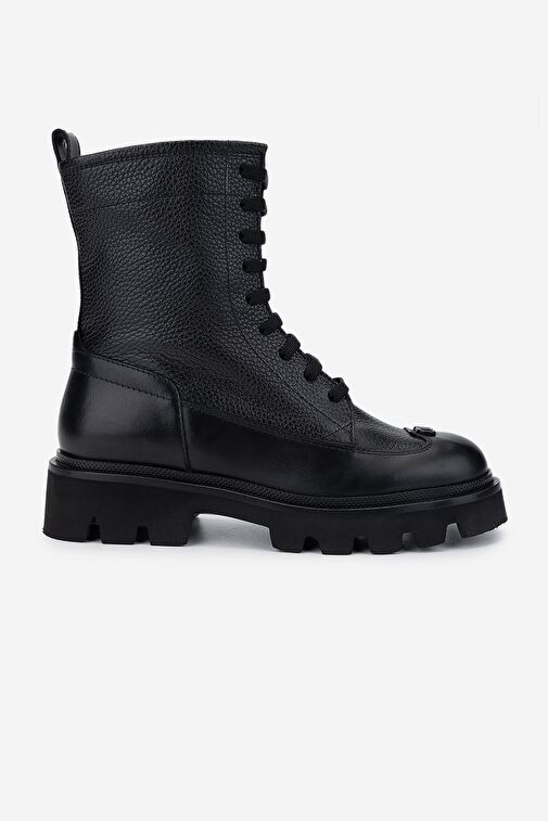 Valmenti Kadın Hakiki Deri Siyah Casual Bot - Görsel 2